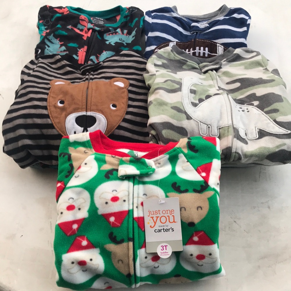 BUNDLE | Long Sleve Pajama Footed Onesies Size 3T